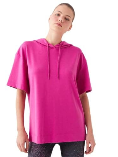 LC WAIKIKI Plain Short-Sleeve Women's Hoodie Sweatshirt