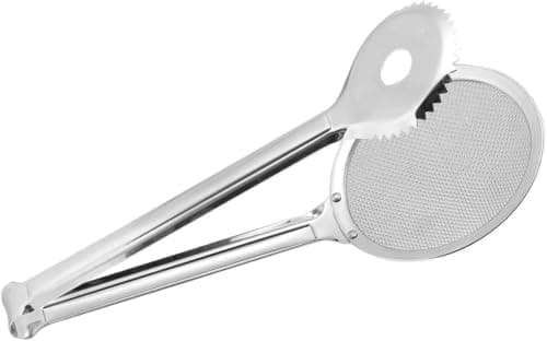 Stainless Steel Frying Oil Strainer with Long Handle Fine Mesh Skimmer Spoon Rust-Resistant Kitchen Filter for Fries Sambousek and Fried Foods