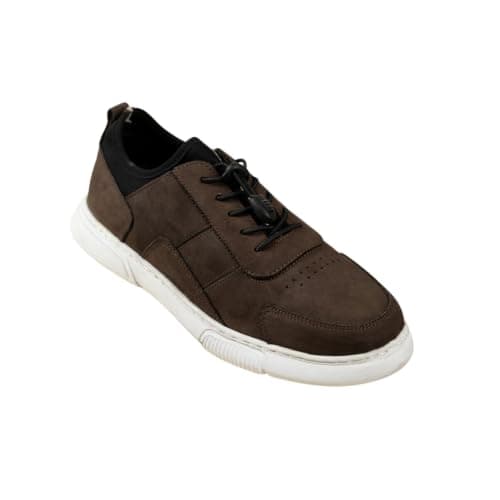 ZD Men's Leather Comfort Lace-Up Sneakers 304