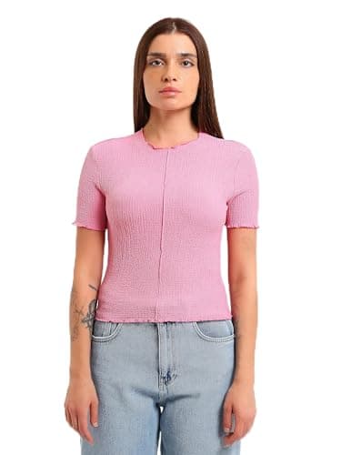 LC WAIKIKI Woman Crew Neck Textured Women's T-Shirt
