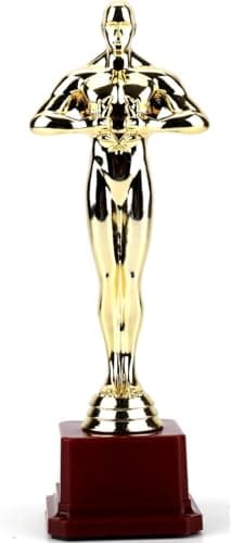 Classic Gold Award Statue with Elegant Design with Sturdy Base - 24cm - Perfect for Parties, Souvenirs, School Appreciation Sculpture