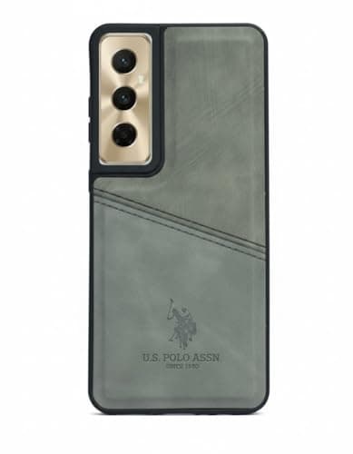 Faux leather back cover compatible with the Realme C65 Renaissance, made of premium leather; durable and lightweight faux leather back cover. (Gray) Cellular phone case