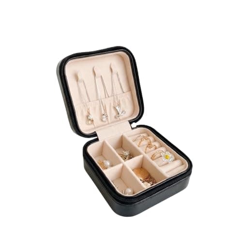 Mini Accessories Organizer - Small Jewelry Case for Necklaces, Bracelets, Earrings, Rings Suitable for Bag and Travel, Helps to Organize Small Accessories in One Place Easily (W) Jewelry storage