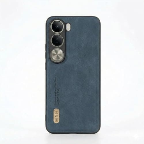 Leather Case For Luxury Faux Leather Protective Case For Stylish Compatible With (Vivo V40 Lite) Design Protection Anti Fingerprint Protection Case Made Of Classic Vintage Faux Leather (Blue) Cellular phone case