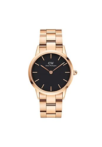 Daniel Wellington DW00100210 Stainless Steel Black-Dial Round Analog Watch for Women - Gold