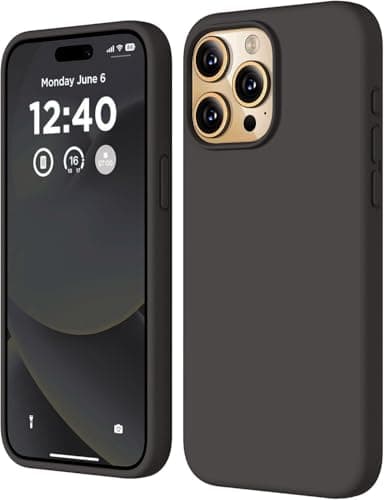 Compatible with iPhone 14 Pro Max Case 6.7, Slim Liquid Silicone 3 Layers Full Covered Soft Gel Rubber Phone Case Protective Cover with Microfiber Lining 6.7 inch (Dark Gray) Cellular phone case