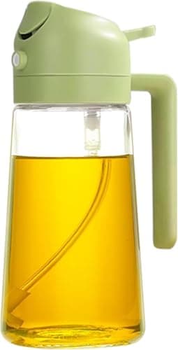 Olive Oil Sprayer & Dispenser Bottle | 2 in 1 Sprinkler & Dispenser, Glass Bottle with High Quality Nozzle | Ideal for Cooking, Salads, Grilling, Frying.