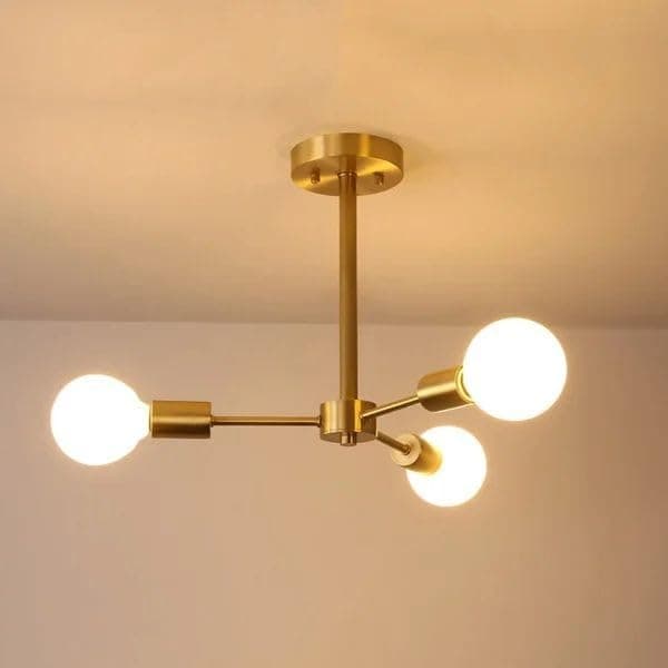 Generic Pendant Light 3Bulb Without Bulbs 30 * 50 * 30cm Gold Light fixture