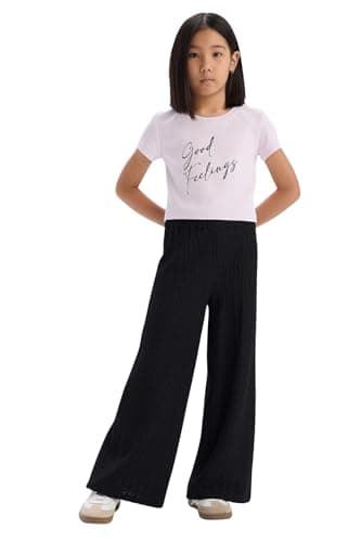 DeFacto Girls Ss T-Shirt - Wide Leg Fit Casual Set Knitted set C3814A8 Knitted set