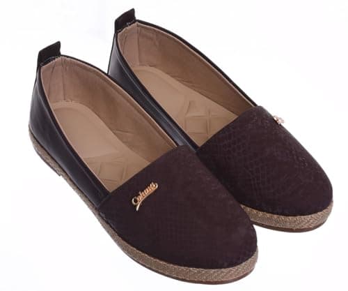 B&W womens B&W-W094-Brown Sneaker