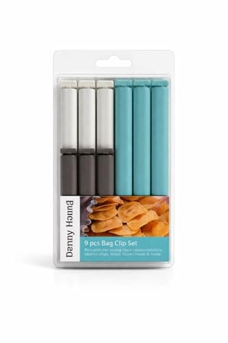 Reusable Food Bag Sealing Clips for Chips, Bread & Snack Bags, Airtight Plastic Kitchen Storage Clips – 9 PCS, 3 Sizes, Multicolor