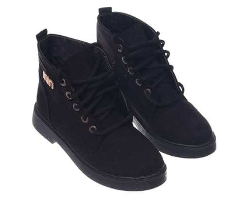 B&W womens B&W-W059-Black Sneaker Boot