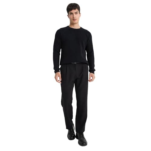 DeFacto Mens Casual Standart Fit Crew Neck Long Sleeve Tricot Pullover A8458AX Pullover (pack of 1) Sweater