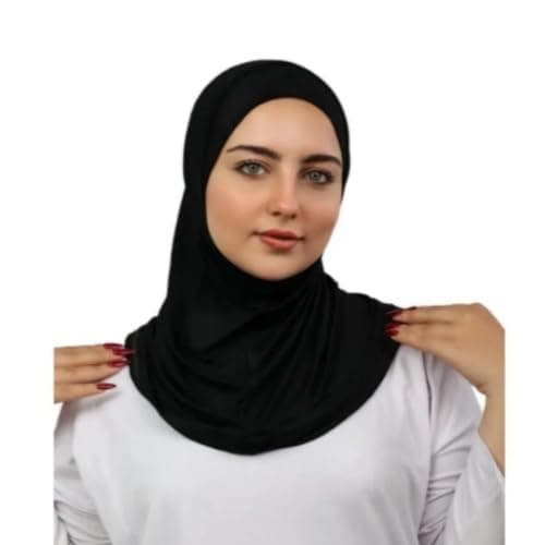 Women's Jersey Hijab Scarf, Light Grey, One-Piece Pull-On Style-TS-026-19 | Stretchy Jersey Fabric, Easy Wear Design, Full Coverage, Modest Wear, Soft & Breathable Apparel head neck covering