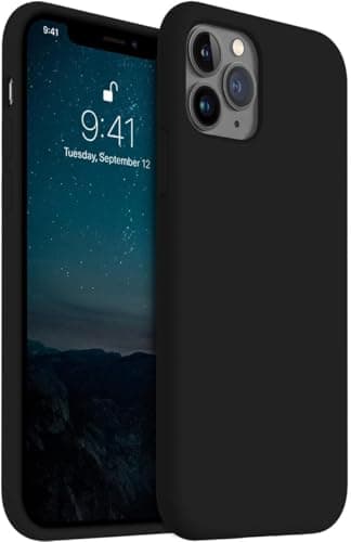 Elmo3ezz Compatible With Silicone Case for iPhone 14 Pro 6.1-Inch, Silky-Soft Touch Full-Body Protective Phone Case, Shockproof Cover with Microfiber Lining (Black) Cellular phone case