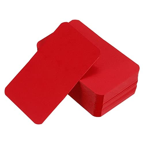PATIKIL 3.5" x 2" Blank Paper Business Cards, 100 Pack Small Index Flash Cards Words Message Note Card Mini Paper Tags for DIY Gift Craft Scrapbooking, Red