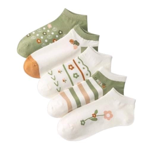 Sockets Women's Socks - 5 Pairs Comfortable and Light Cotton Socks for | 5 Pairs, Comfortable Cotton, For Women, Lightweight, Daily Use