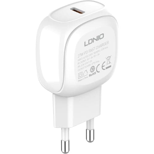 LDNIO A1206C Fast Wall Charger With USB Port And Cable From Type C To Type C 27W - White