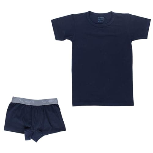 Papillon Boys Cotton Set Of 2 Pieces Half Sleeves Undershirt&Boxer Base Layer Set (pack of 1) Apparel