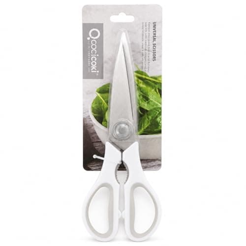 Cocicoki Kitchen Scissors Stainless Steel with Protective Cover - Multipurpose Kitchen Shears, Food-Grade Poultry Scissors for Chicken, Fish, Seafood, Vegetables & Herbs (Grey)