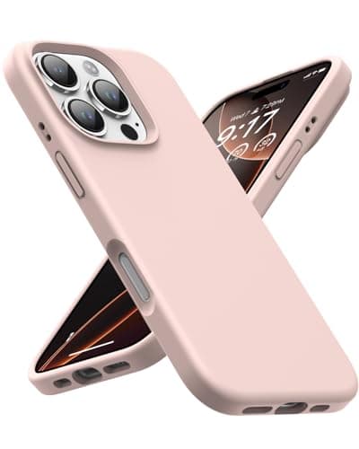 OuXul Designed for iPhone 16 Pro Case,Shockproof Liquid Silicone Protective Phone Case with Soft Anti-Scratch Microfiber Lining Ultra Slim Drop Protection Phone Cover 6.3 inc (Pink Sand) Cellular phone case