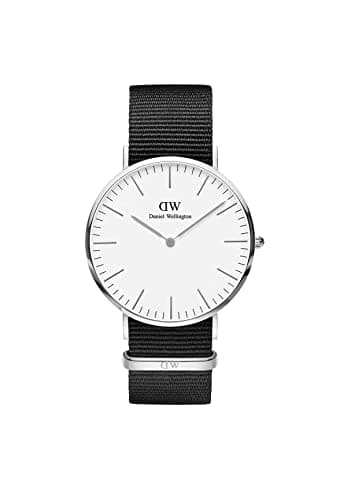 Daniel Wellington Classic Watch Unisex , Japanese Quartz Movement, Analog Display, White Nylon Strap-DW00100258