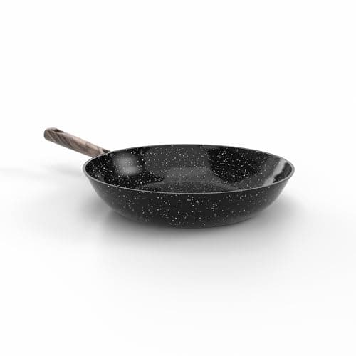 Nuvira Pro Non Stick Frying Pan 20cm – Black, Italian Granite Coating, 5-Layer Aluminum Fry Pan, Heat Insulated Handle, Healthy Cookware
