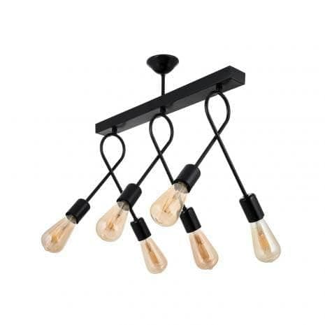 Generic Pendant Light 6 Bulb Without Bulbs 40x50x30 cm Black Light fixture