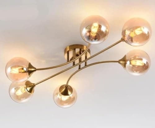 Generic Pendant Light 6 Bulb Without Bulbs 15x90x15 cm Gold