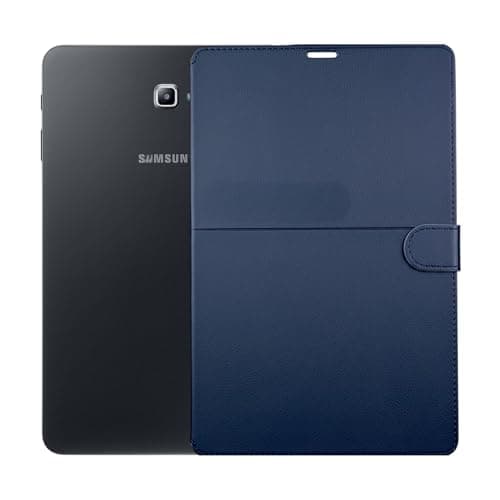 Premium Leather Case for Samsung Galaxy Tab A6 10.1 T585, Shockproof and Splash-Proof Protective Cover with Soft TPU Back Shell, Brown (navy) Portable electronic device cover