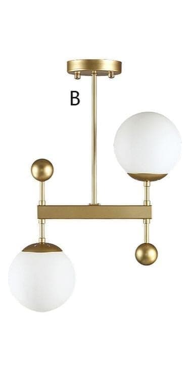 Generic Pendant Light 2 Bulb Without Bulbs 35x20x35 cm Gold