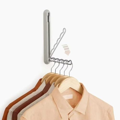 Heavy Wall Clothes Rack Multi-Hole Foldable Metal Clothes Rack for Hanging Heavy and Light Towels for Balcony, Bathroom, Closet, Space Saving