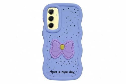 Compatible Case with Samsung S25 Plus, [Drop Protection] 3D Bow Pattern Soft TPU Shockproof Phone Case Full Body Protection (Purple) Cellular phone case