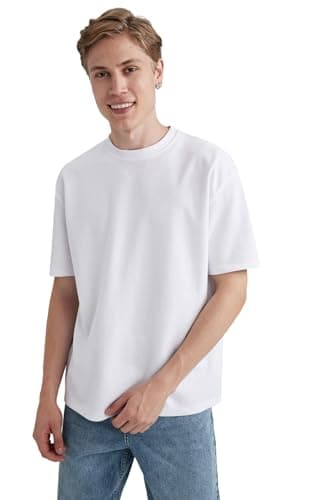DeFacto Mens Oversize Fit Crew Neck X3926AZ Short Sleeve T-Shirt