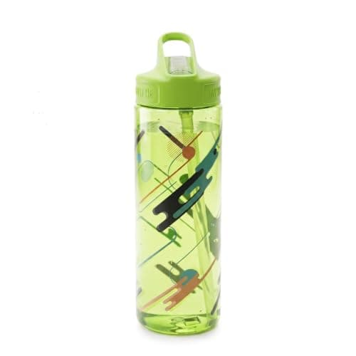 Water Bottle 650ml BPA-Free Plastic with Carry Handle, Leak-Resistant Sports Drinking Bottle for Gym, School, Travel, Home and Outdoor Use, FL-236-B, Green