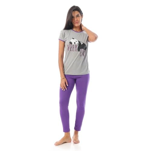 King Tout for Ready-Made Garments Womens Short Sleeves Printed Slip On Pajama (pack of 1)