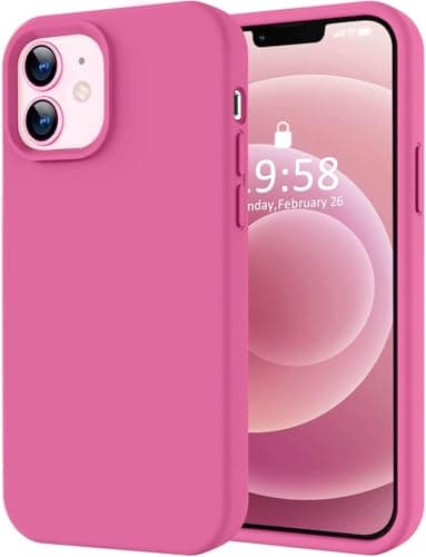 Silicone Phone Cases Cover (Compatible with iphone 12/12 Pro) Case, Ultra, Slim Shockproof Protective [Soft Anti-Scratch]- Pitaya