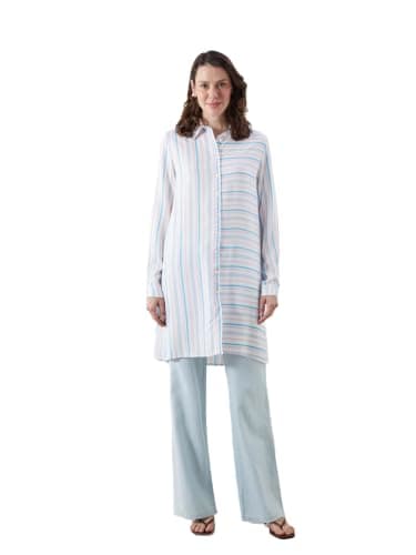 LC WAIKIKI Striped Women'S Shirt Tunic, 40 - Mix