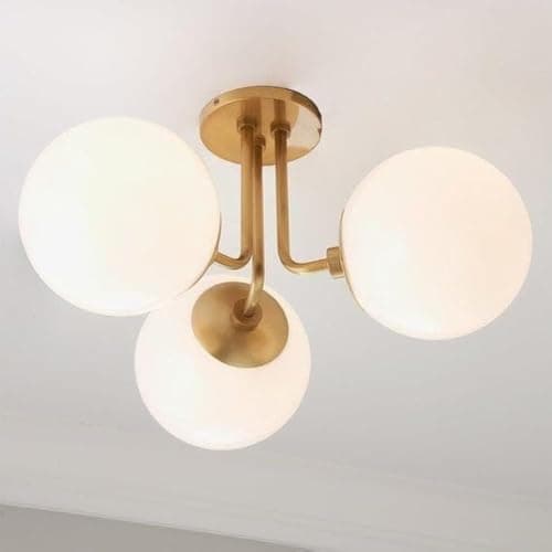 Generic Pendant Light 3 Bulb Without Bulbs 35x30x35cm Gold