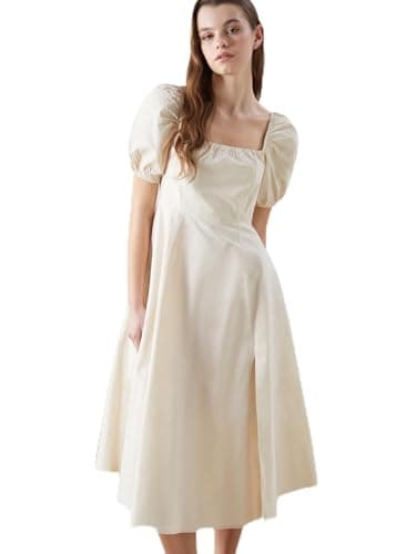 LC WAIKIKI Woman Square Collar Poplin Dress