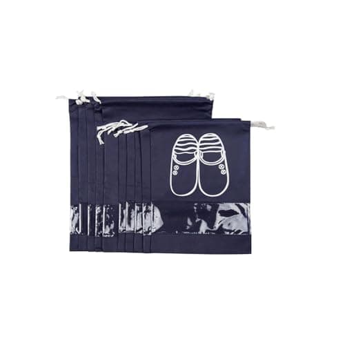 Large Fabric Shoe Storage Bag for Travel and Home Organization, Dustproof Shoe Pouch with Transparent Window, 32 x 45 cm Portable Footwear Case