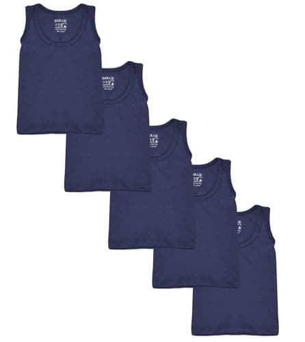 Skills Unisex Cotton Set of 5 Pieces Sleeveless Round Neck Undershirt Base Layer Top Shirt