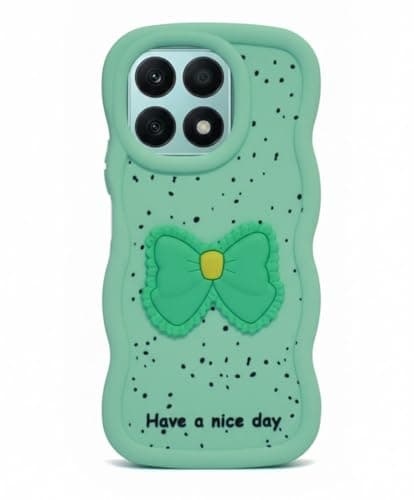 Compatible Case With Honor X8A, [Drop Protection] 3D Bow Pattern Soft TPU Shockproof Phone Case Full Body Protection (Mint Green) Cellular phone case