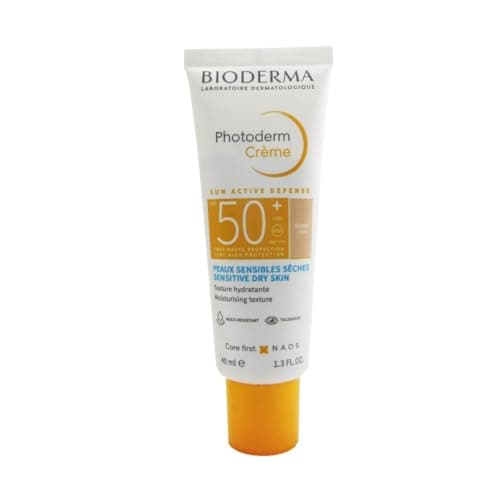 Bioderma Photoderm Cream SPF50+ Light Tint Sunscreen for Dry Skin, 40 ml | Very high tinted facial sun protection; moisturising cream texture; for sensitive dry skin; light shade