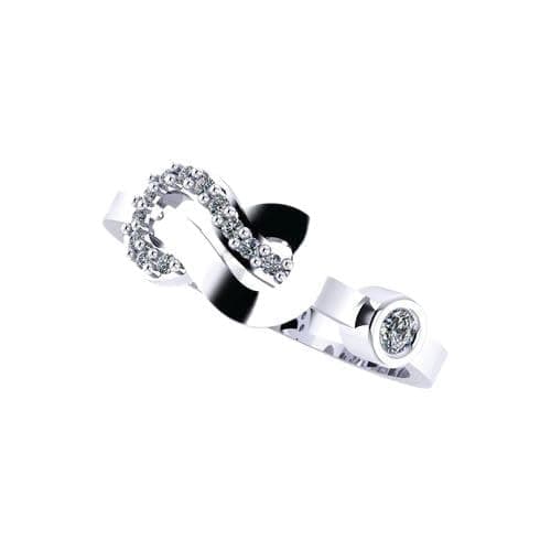 3 Diamonds 3370159539624 Platinum Plated Ring for Women with Zircon Stone - Silver