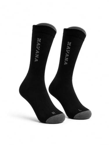 Havana Socks Mens Naylon Black Mid Calf Socks HAVANA-NYLON-SOCKS-P | Mid-Calf Length, Nylon Blend, Breathable, Comfortable