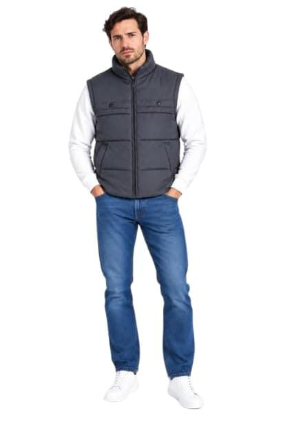 WAHDAN Men's Quilted Puffer Vest, Zip-Up Sleeveless Jacket 490607094
