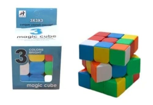 3x3x3 Magic Speed Cube Puzzle, Bright Colors, Stickerless Design