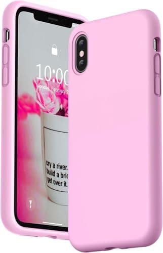 Mobile Magic Soft Douple Layer Silicone Case with Microfiber Lining For Apple iPhone X/XS (Rose) Cellular phone case