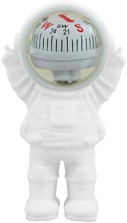 Car Directions Compass Home Office Decor Astronaut Outdoor Camping Hiking Multipurpose (White in White) - SA CAR